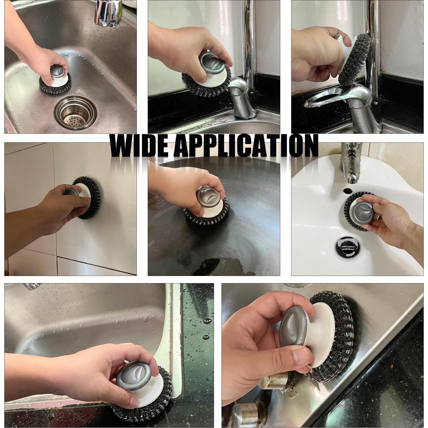 Esponjas de Acero Inoxidable con Mango Shineyid - 4 Unidades