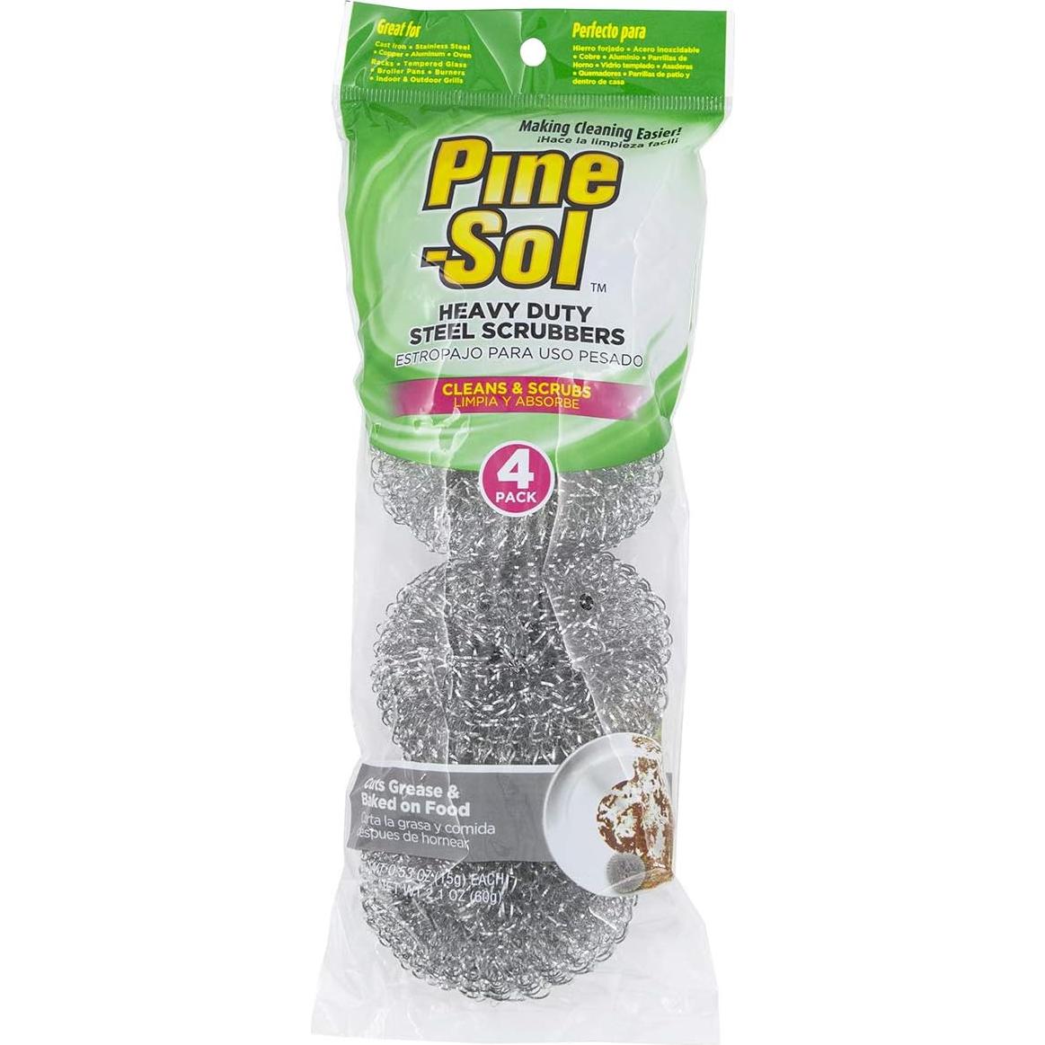 Fregadores de acero inoxidable Pine-Sol, paquete de 4