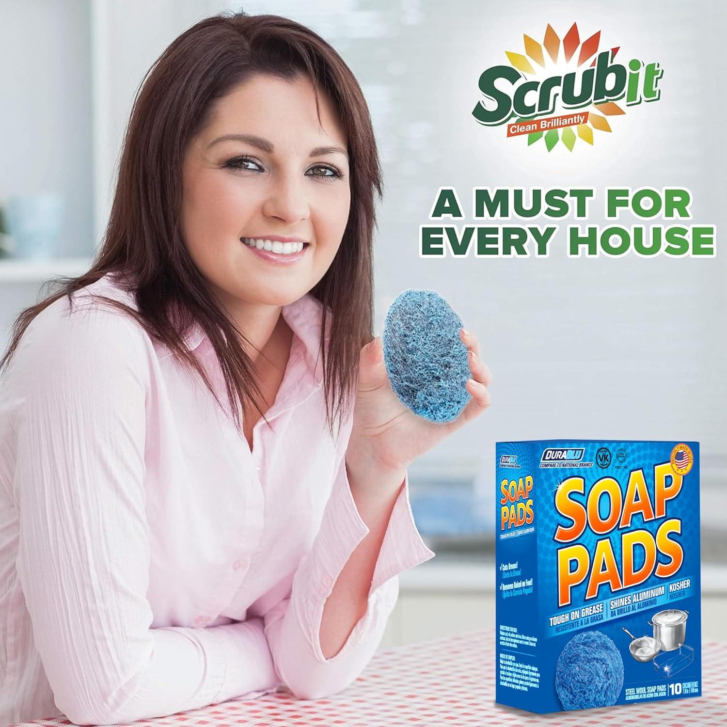 Almohadillas de Acero de Lana SCRUBIT 20 PK Pre-Jabonadas