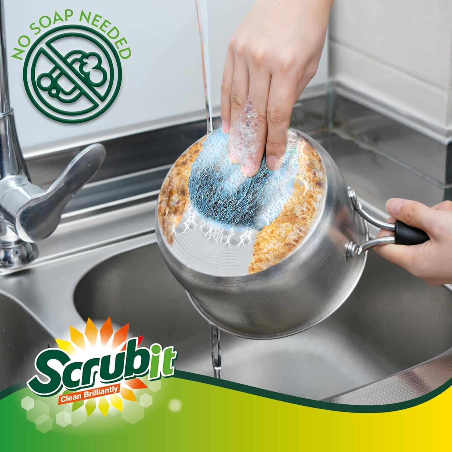 Almohadillas de Acero de Lana SCRUBIT 20 PK Pre-Jabonadas