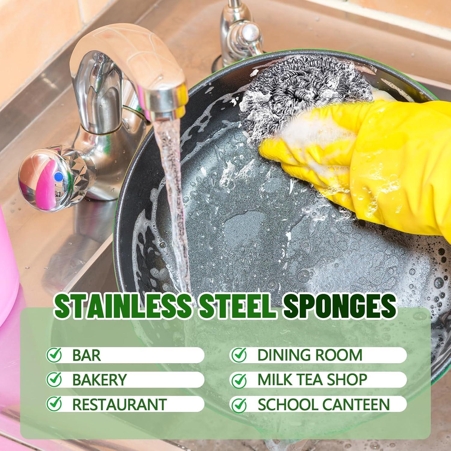 Estropajos de Acero Inoxidable Honeydak 150 Piezas 6.35 cm