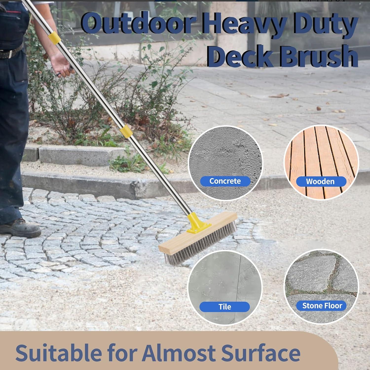 Cepillo de Alambre Duro NICOFPHY 60" para Fregar Suelos