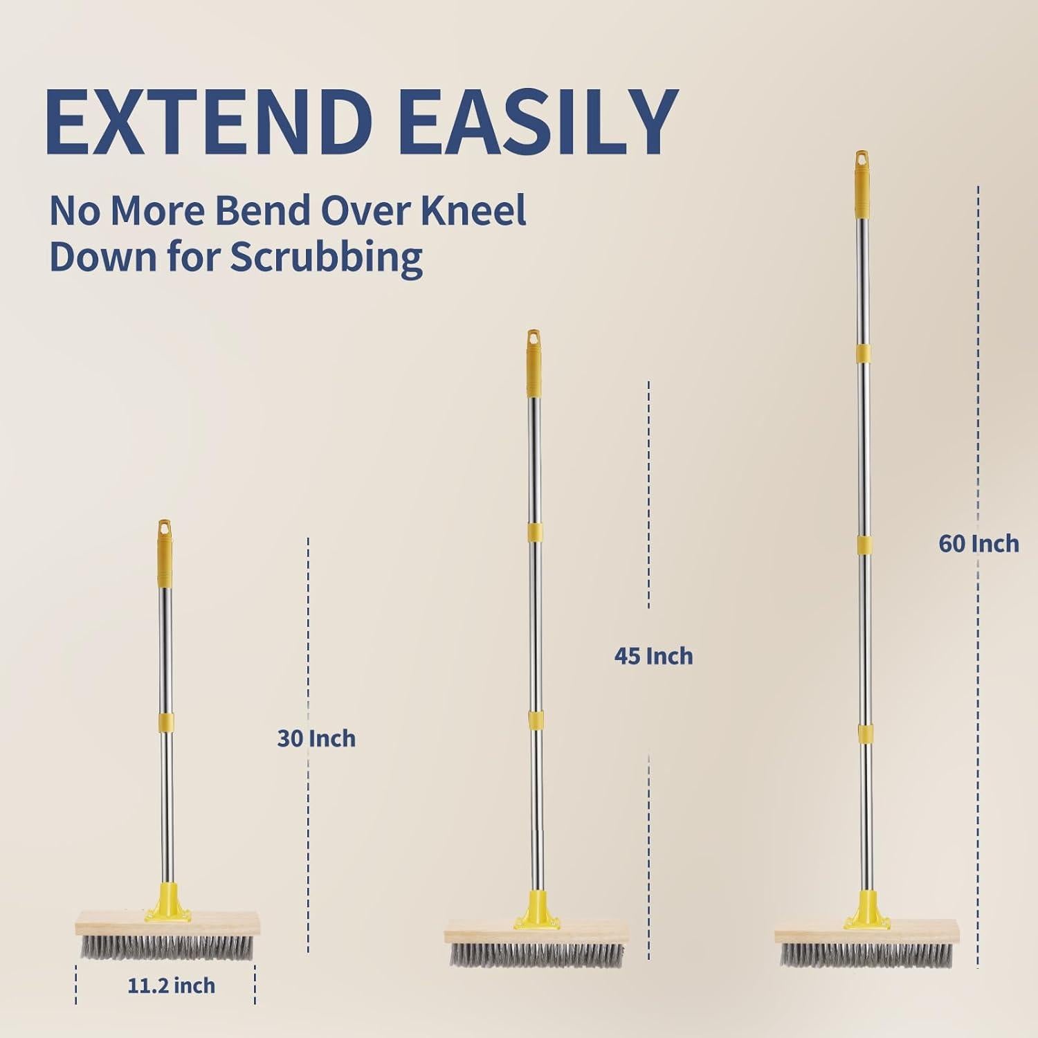 Cepillo de Alambre Duro NICOFPHY 60" para Fregar Suelos