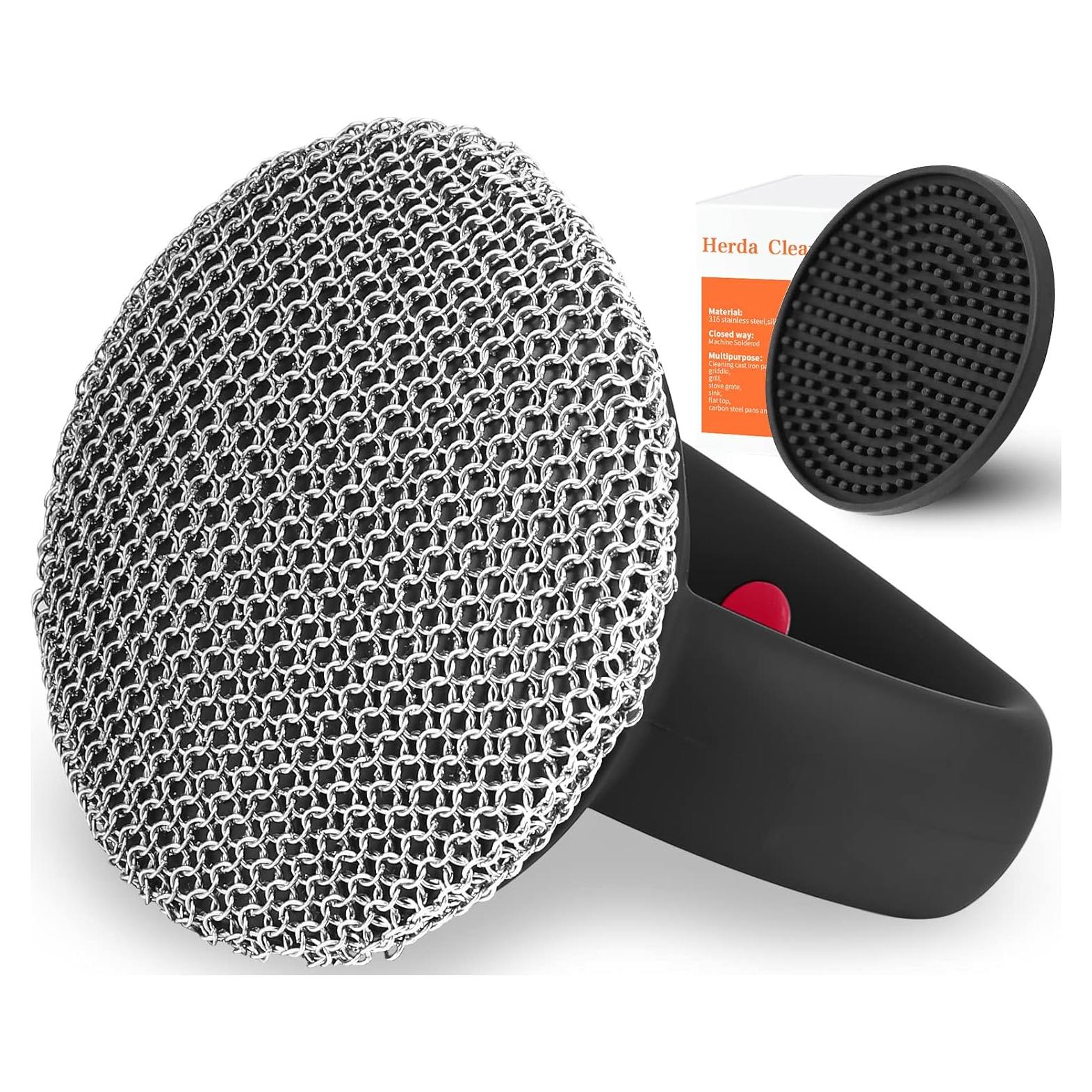 Cepillo Limpiador de Hierro Fundido Herda con Bandeja
