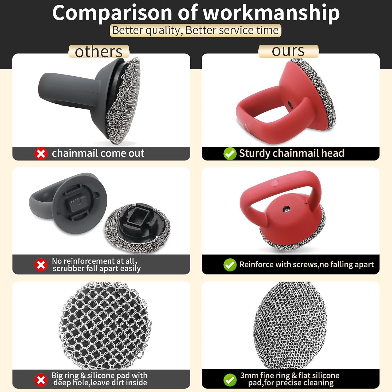 Cepillo Limpiador de Hierro Fundido Herda con Bandeja