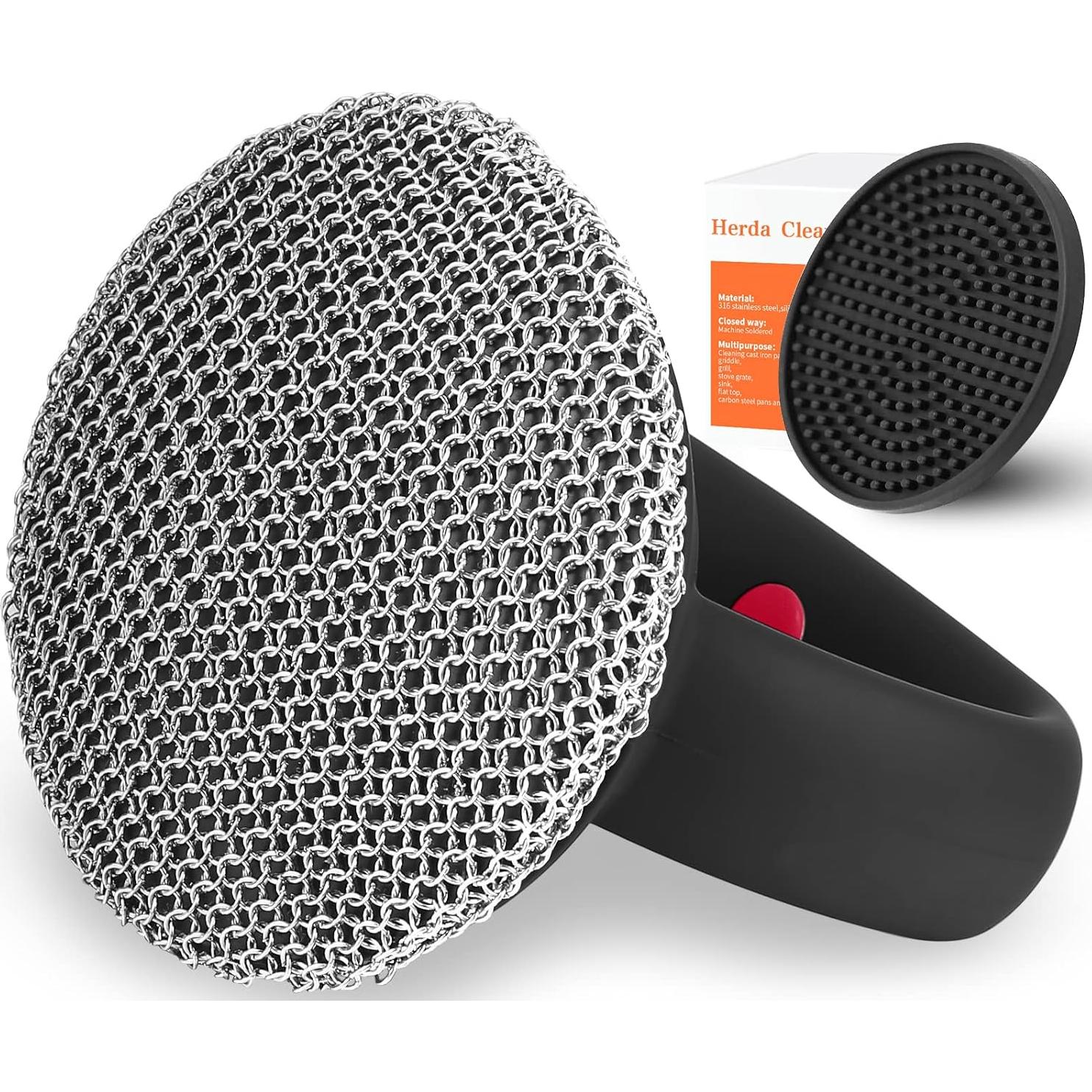 Cepillo Limpiador de Hierro Fundido Herda con Bandeja