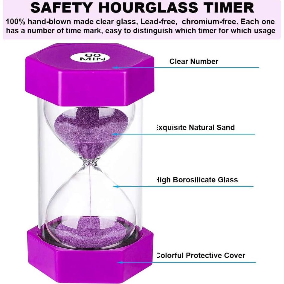 Reloj de Arena SuLiao 3 Minutos Morado para Juegos y Cocina