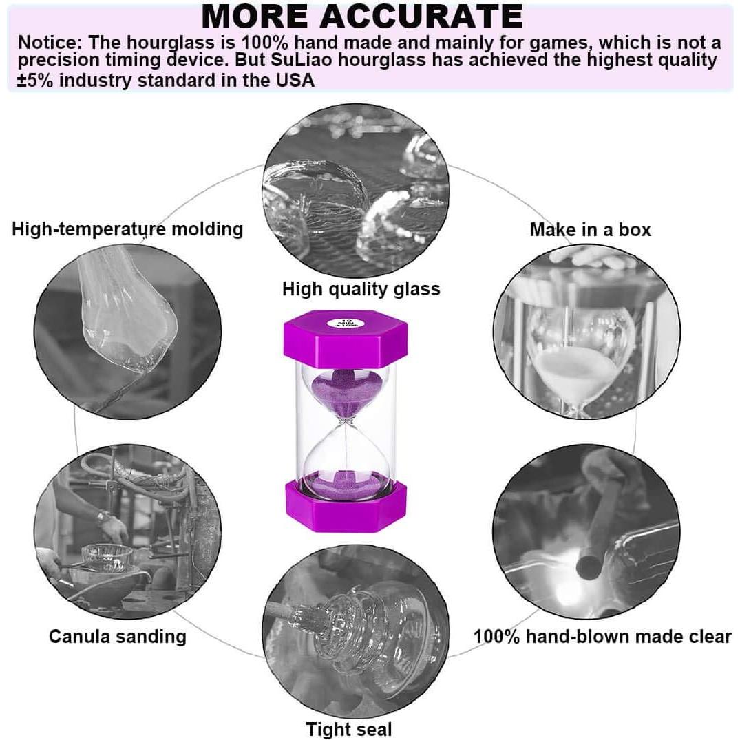 Reloj de Arena SuLiao 3 Minutos Morado para Juegos y Cocina