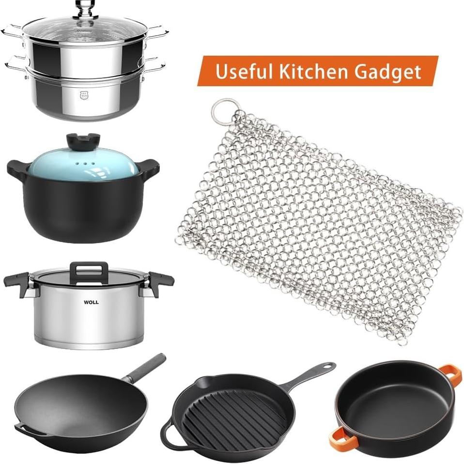 Limpiador de Sartenes de Hierro Fundido Edgnb - 2 Piezas