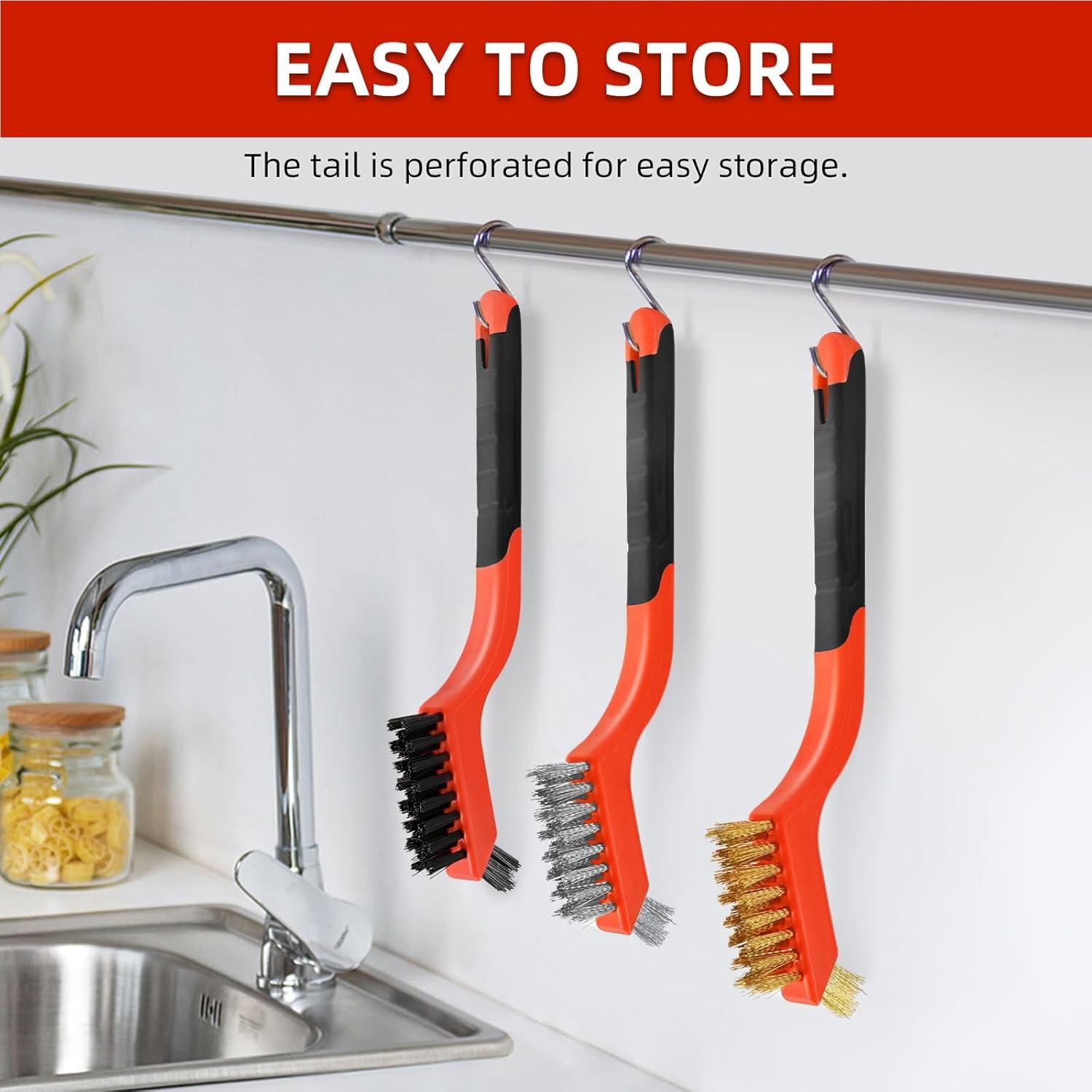 Juego de 3 cepillos de alambre IEGREMAR 7" para limpieza