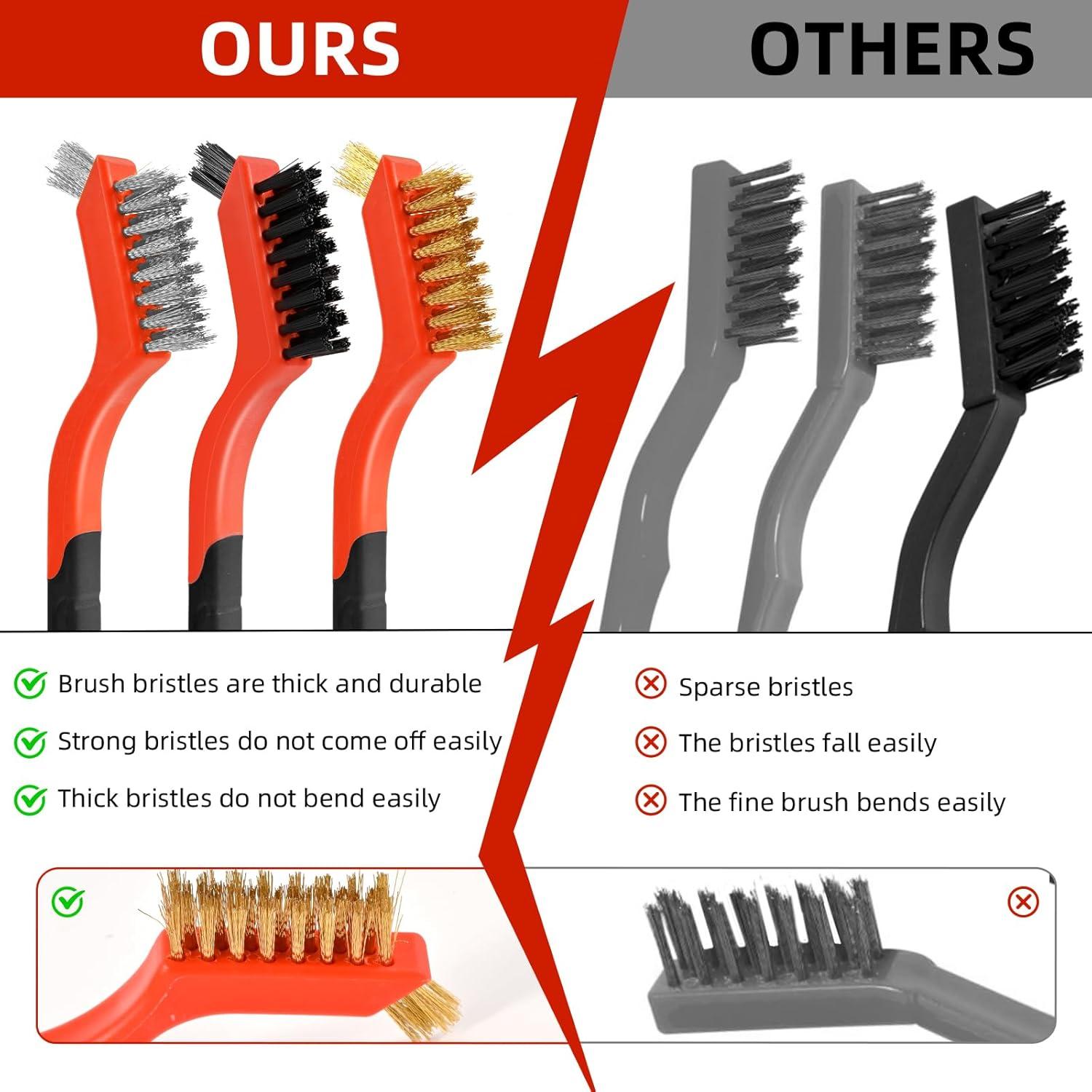 Juego de 3 cepillos de alambre IEGREMAR 7" para limpieza