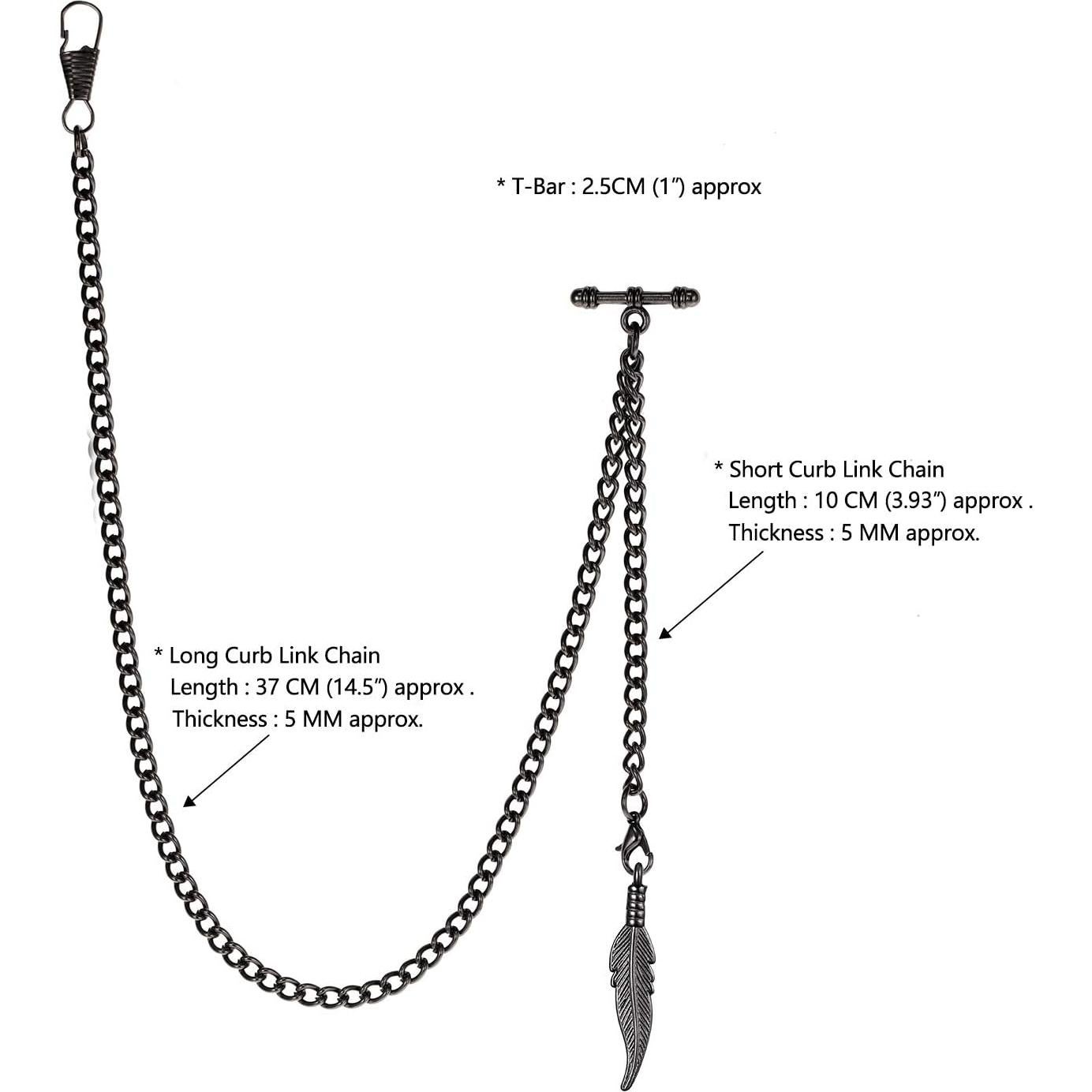 Reloj de bolsillo TREEWETO con cadena y colgante antiguo