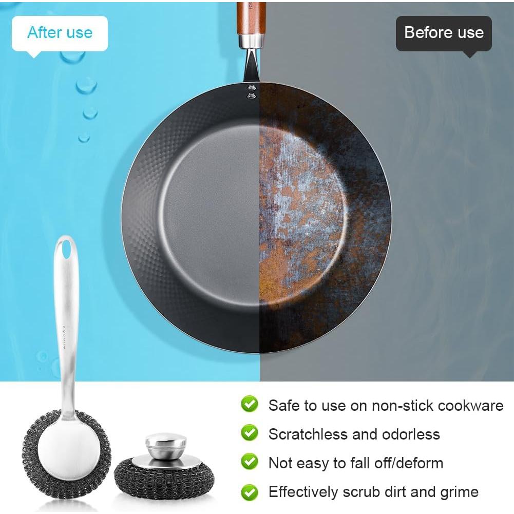 Juego de Cepillos de Acero Inoxidable Tookie - 2 Piezas