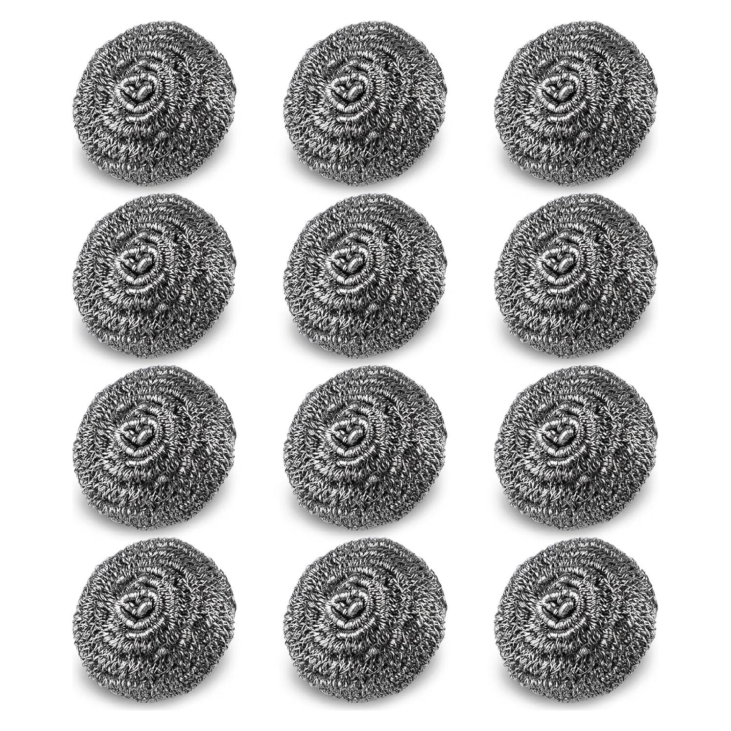 Paquete de 12 Estropajos de Acero Inoxidable Motroce