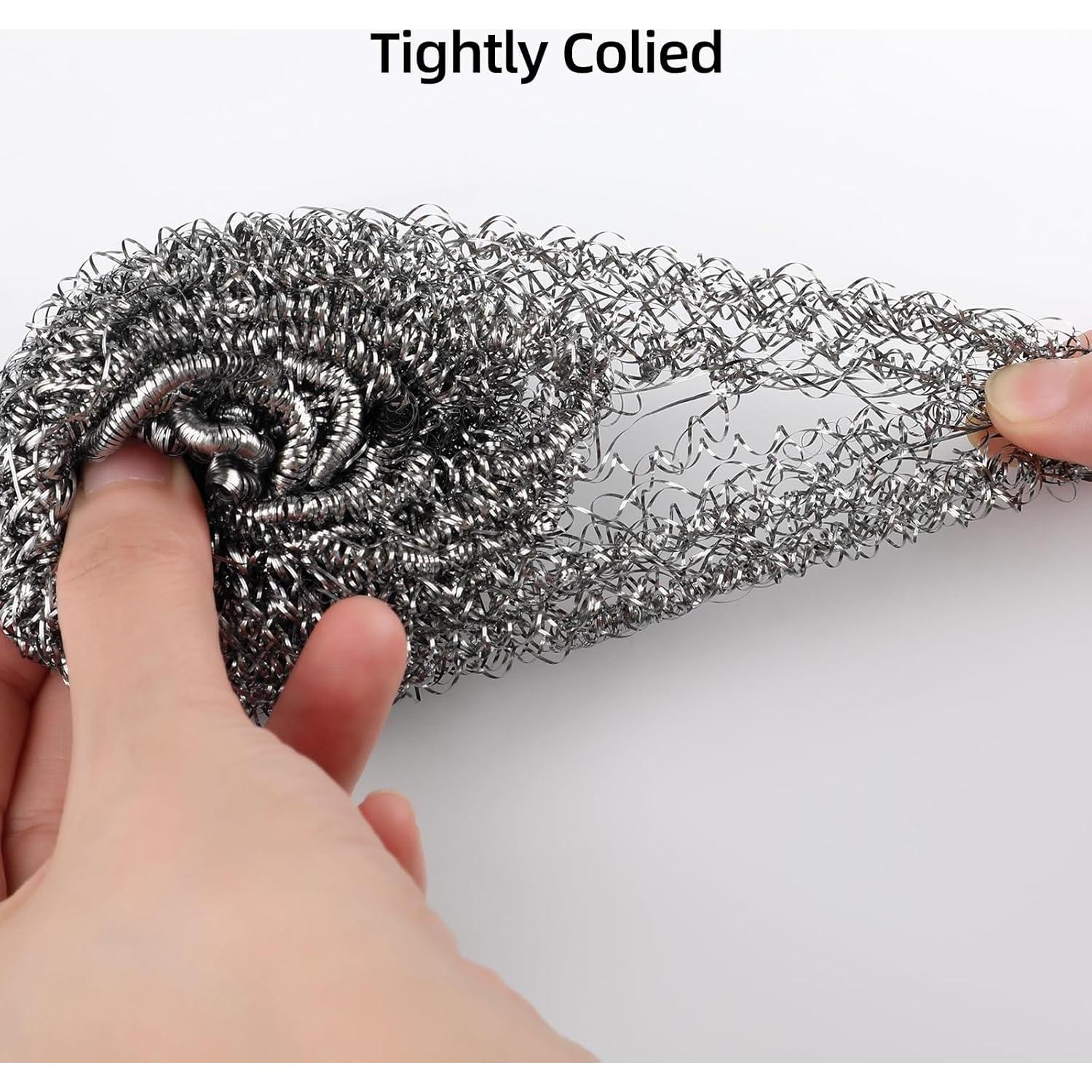 Paquete de 12 Estropajos de Acero Inoxidable Motroce