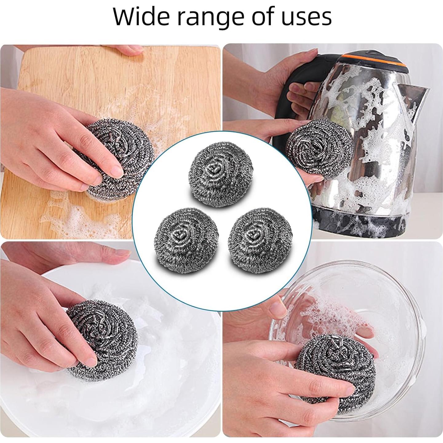 Paquete de 12 Estropajos de Acero Inoxidable Motroce