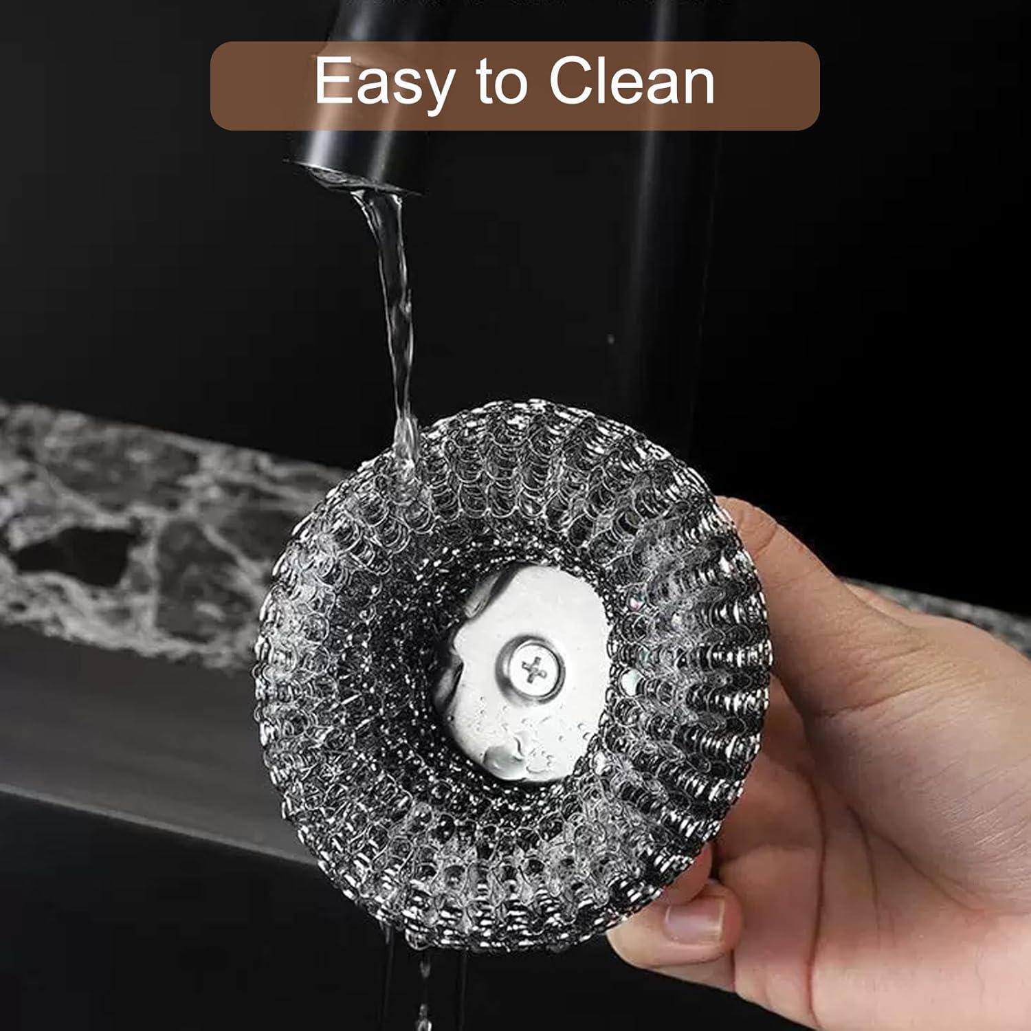 Estropajo de acero inoxidable Yniquet con mango y 5 repuestos