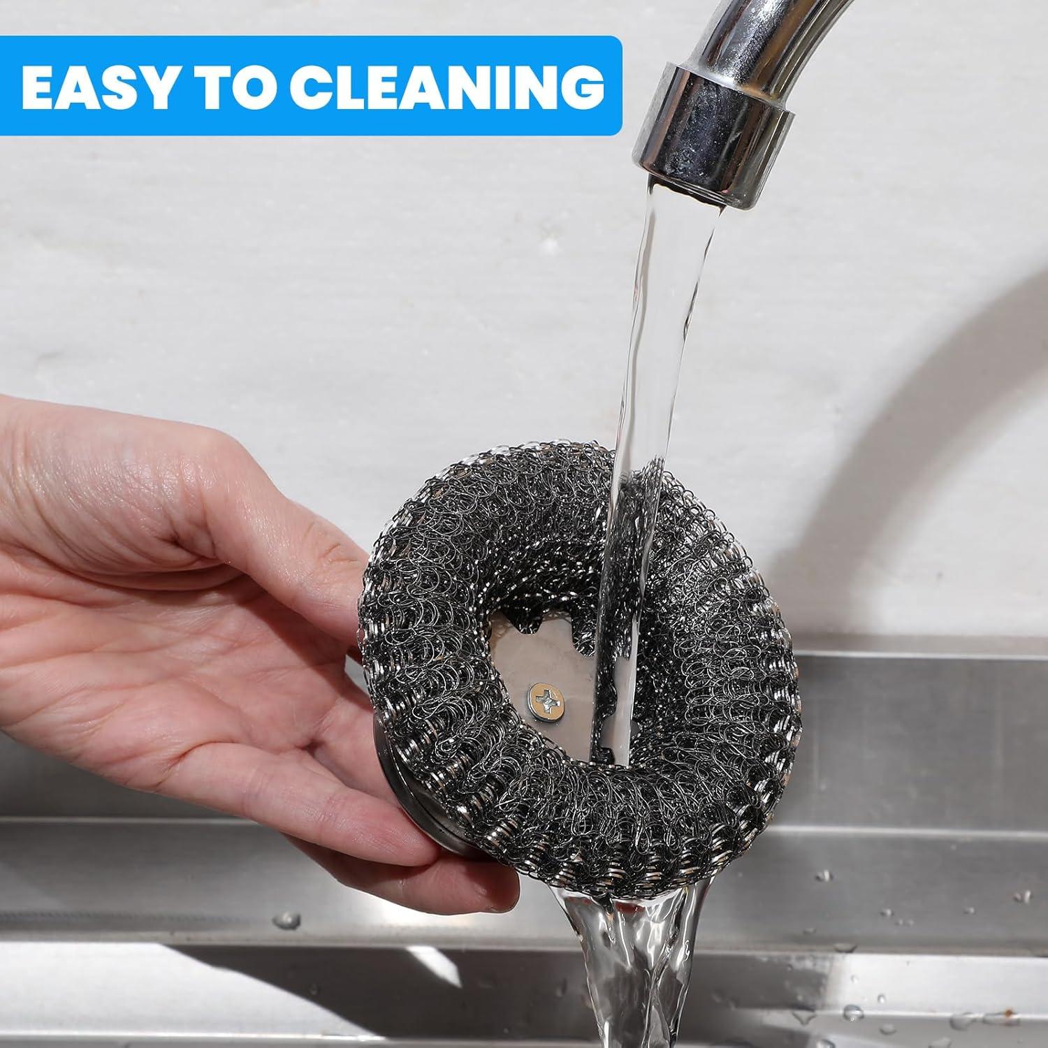 Estropajos de Acero Inoxidable Mekueeex con Mango - 16 Pcs