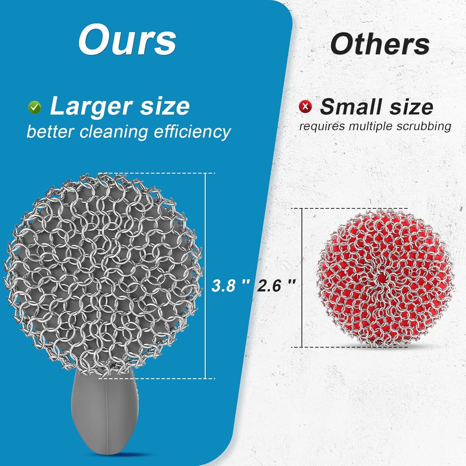 Estropajo de Cadena Acero Inoxidable 316 SUBEKYU con Mango Silicona