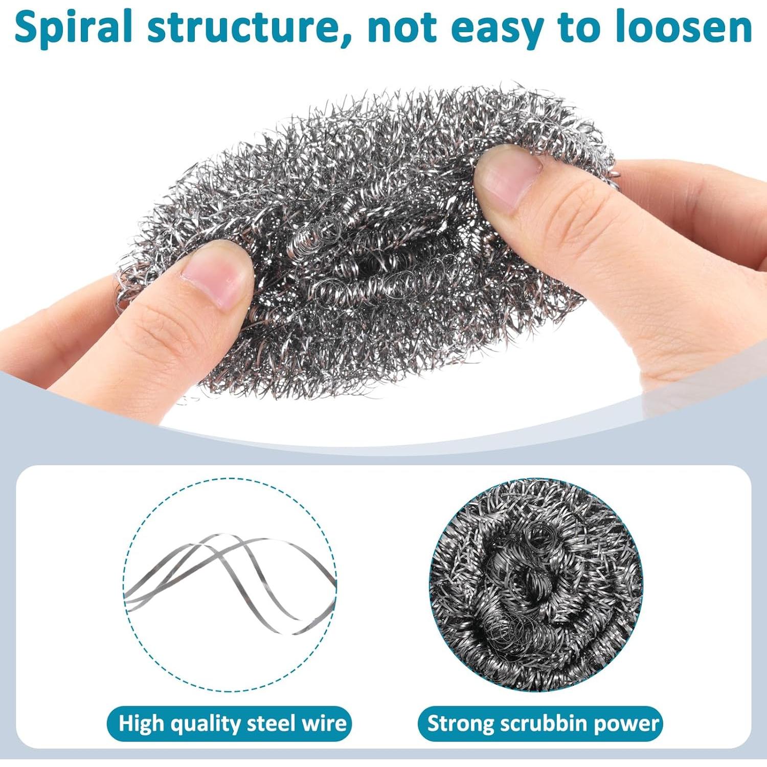 300 Estropajos de Acero Inoxidable Reallnaive 5 cm Limpieza