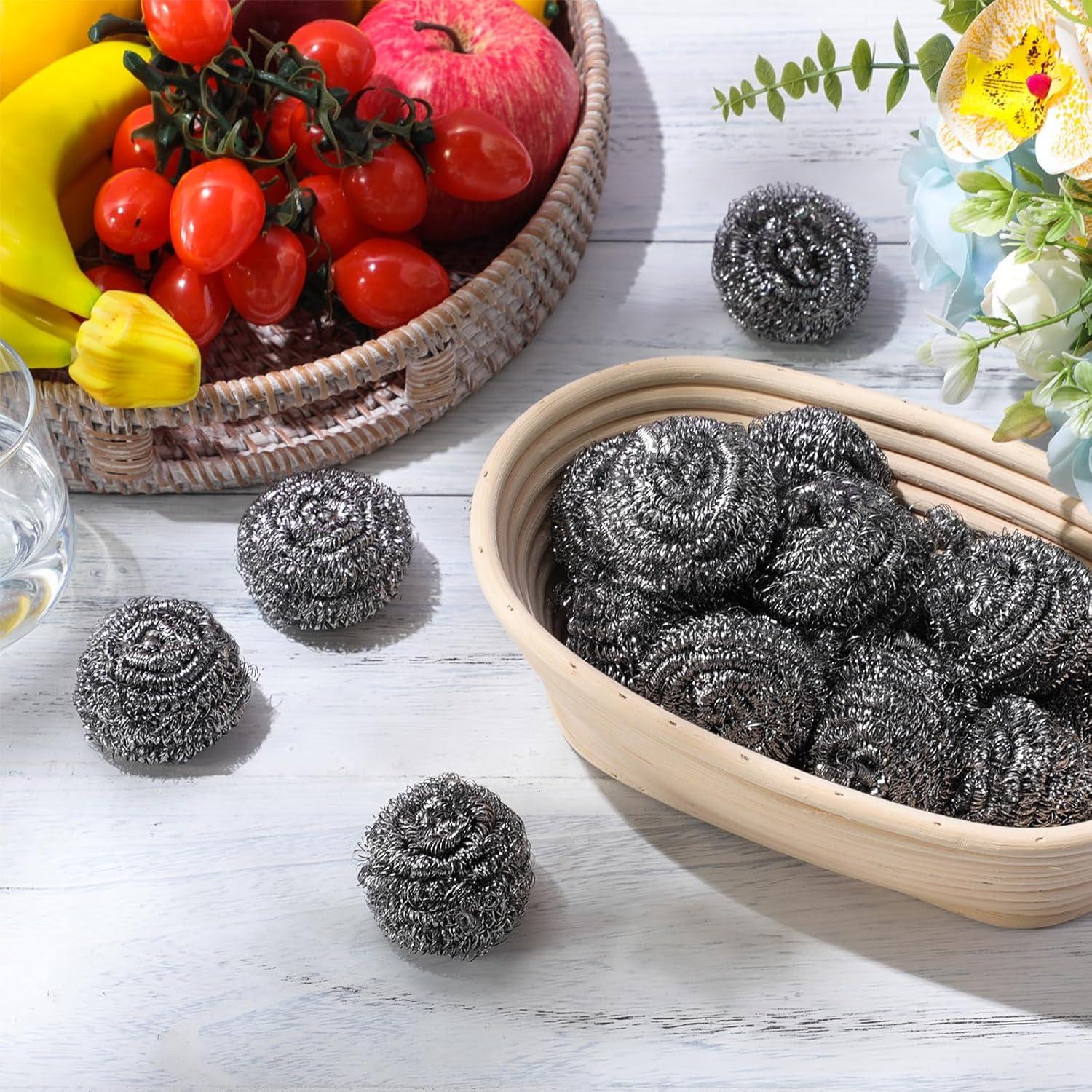 300 Estropajos de Acero Inoxidable Reallnaive 5 cm Limpieza