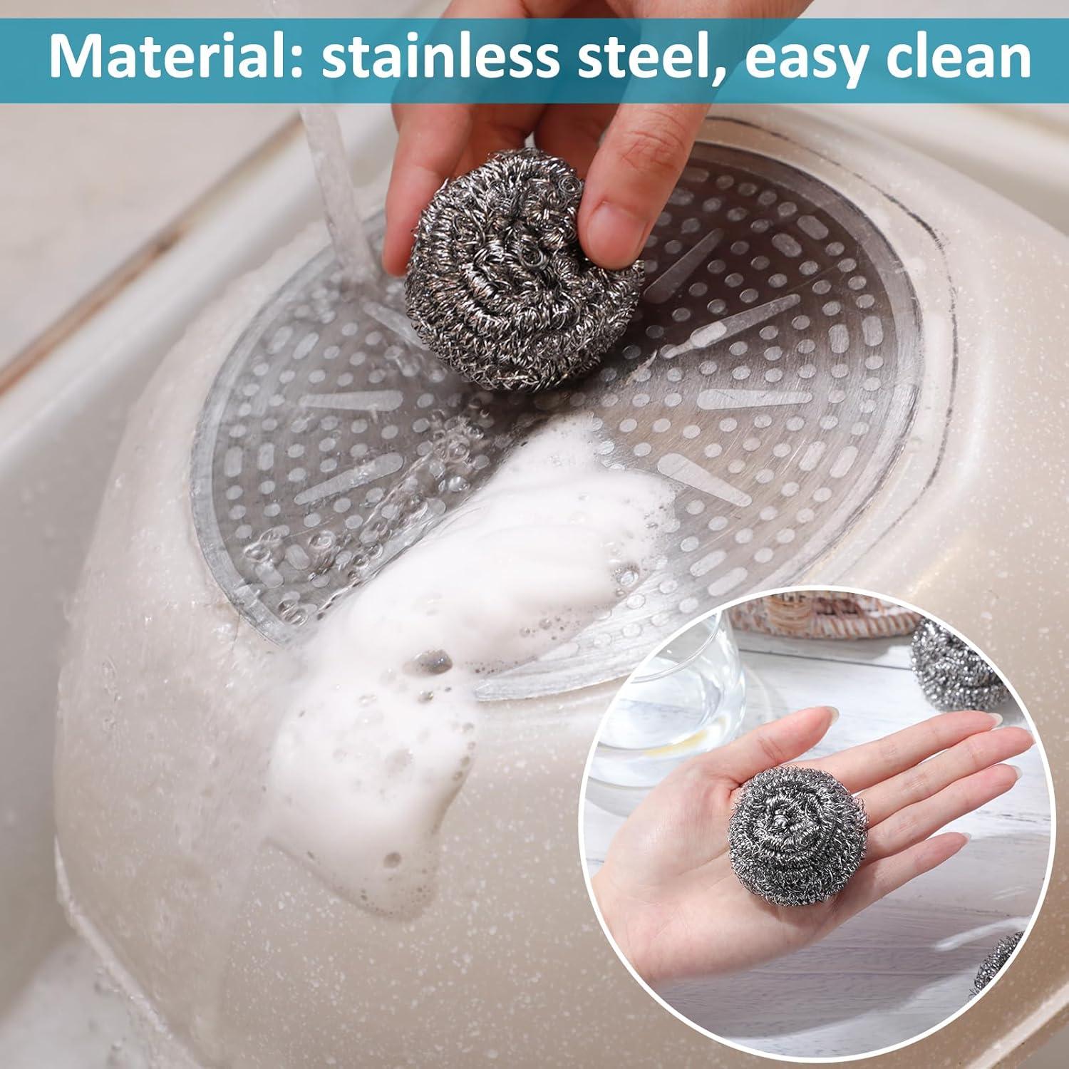 300 Estropajos de Acero Inoxidable Reallnaive 5 cm Limpieza