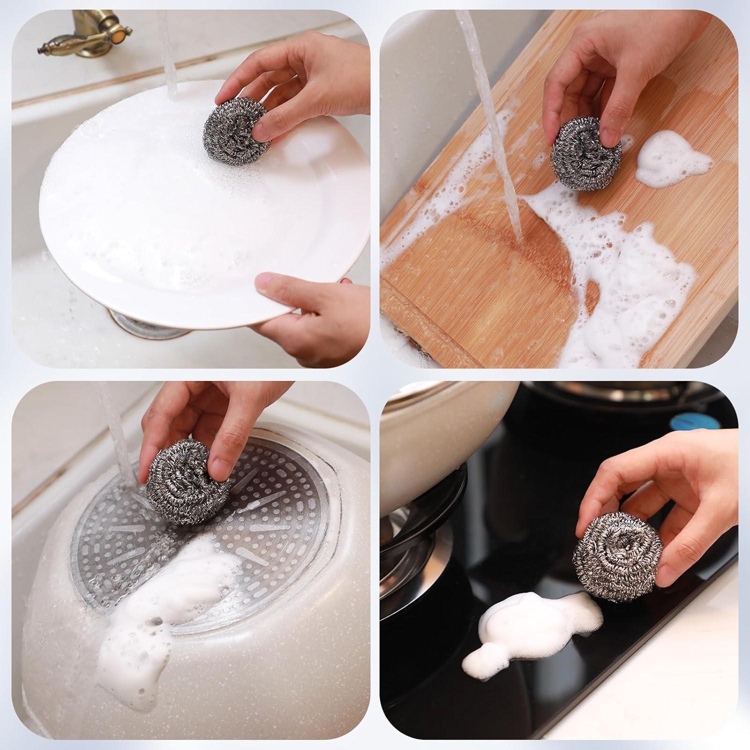 300 Estropajos de Acero Inoxidable Reallnaive 5 cm Limpieza