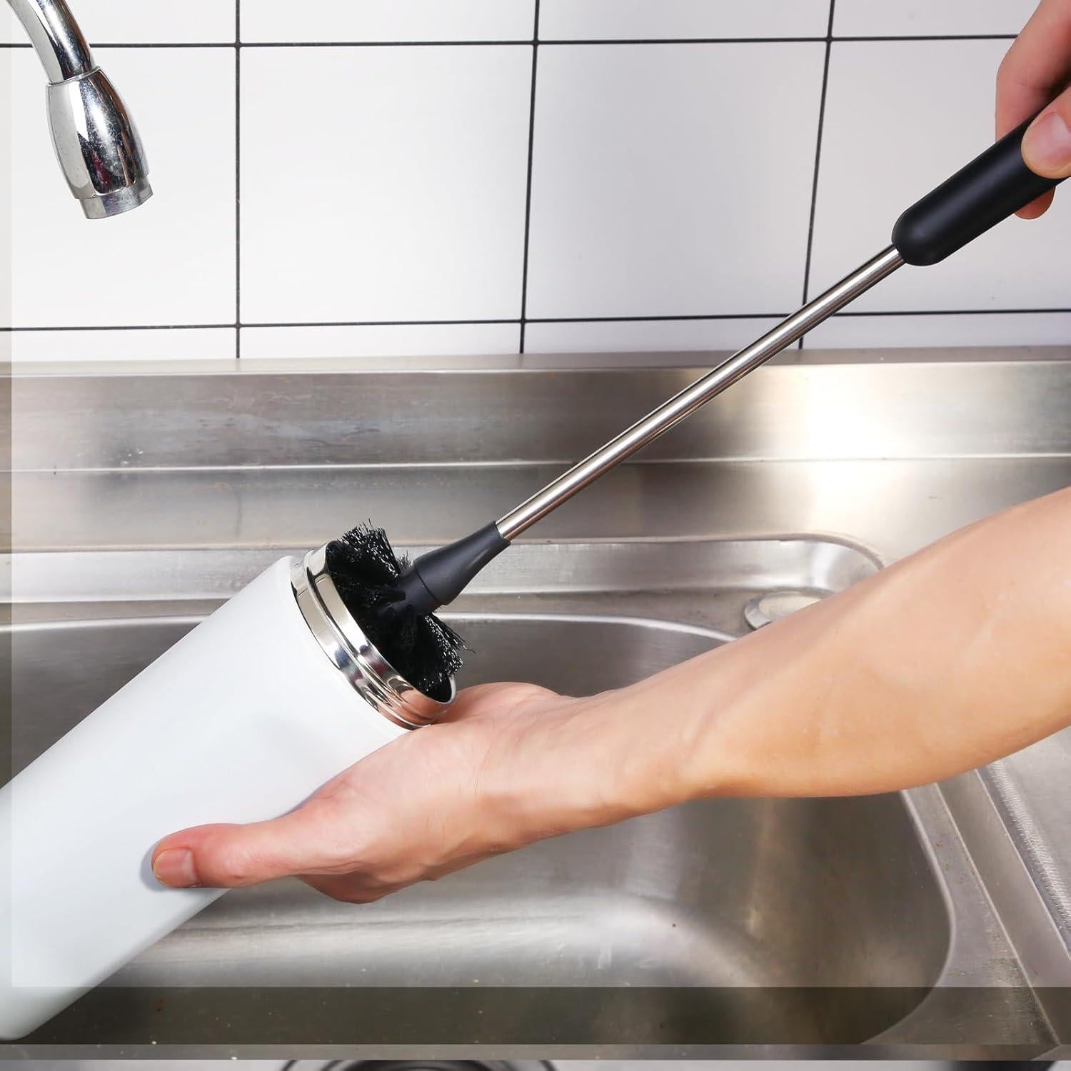 Cepillo Limpiador de Botellas HUMUTA 38,1 cm Acero Inoxidable