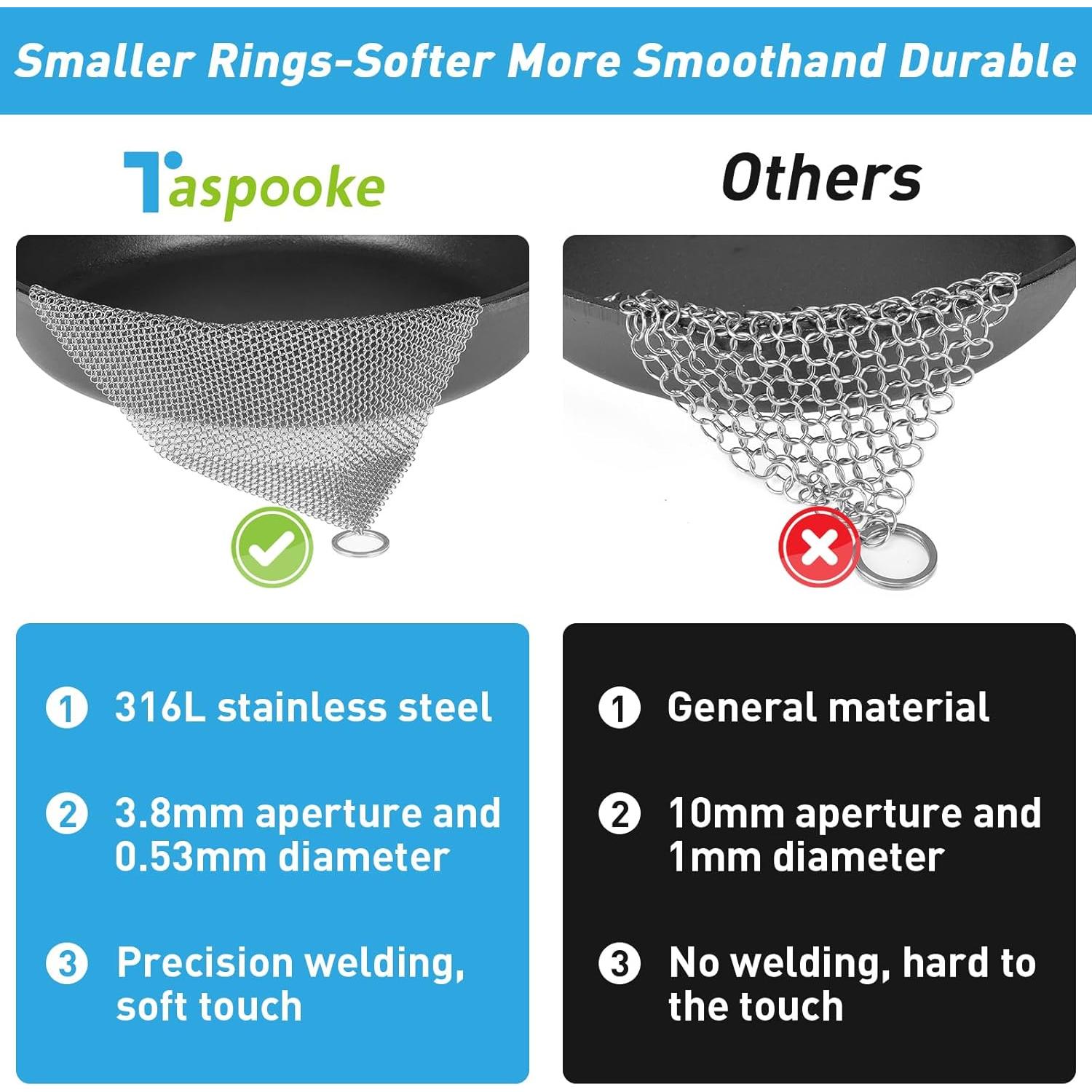 Limpiador de Hierro Fundido Taspooke 20cm Acero Inoxidable