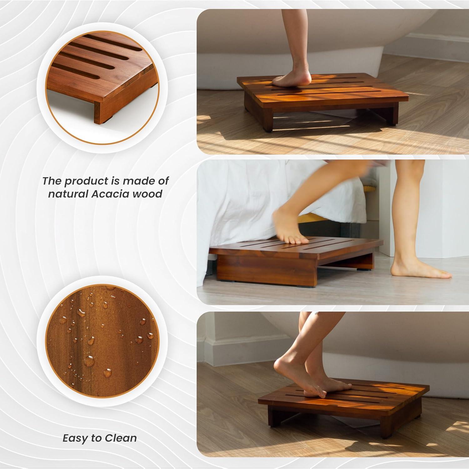 Taburete de Madera HOLANA 8.89 cm Antideslizante Acacia