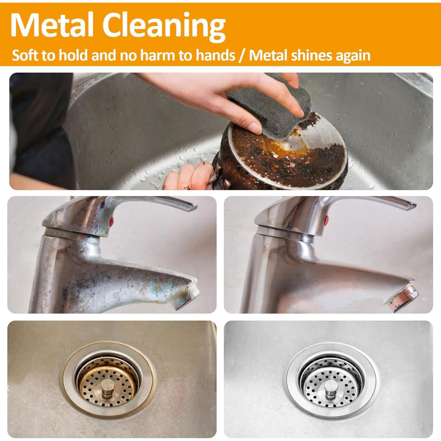 Almohadillas de lana de acero 0000 MAQIHAN 15 piezas 6.5 cm