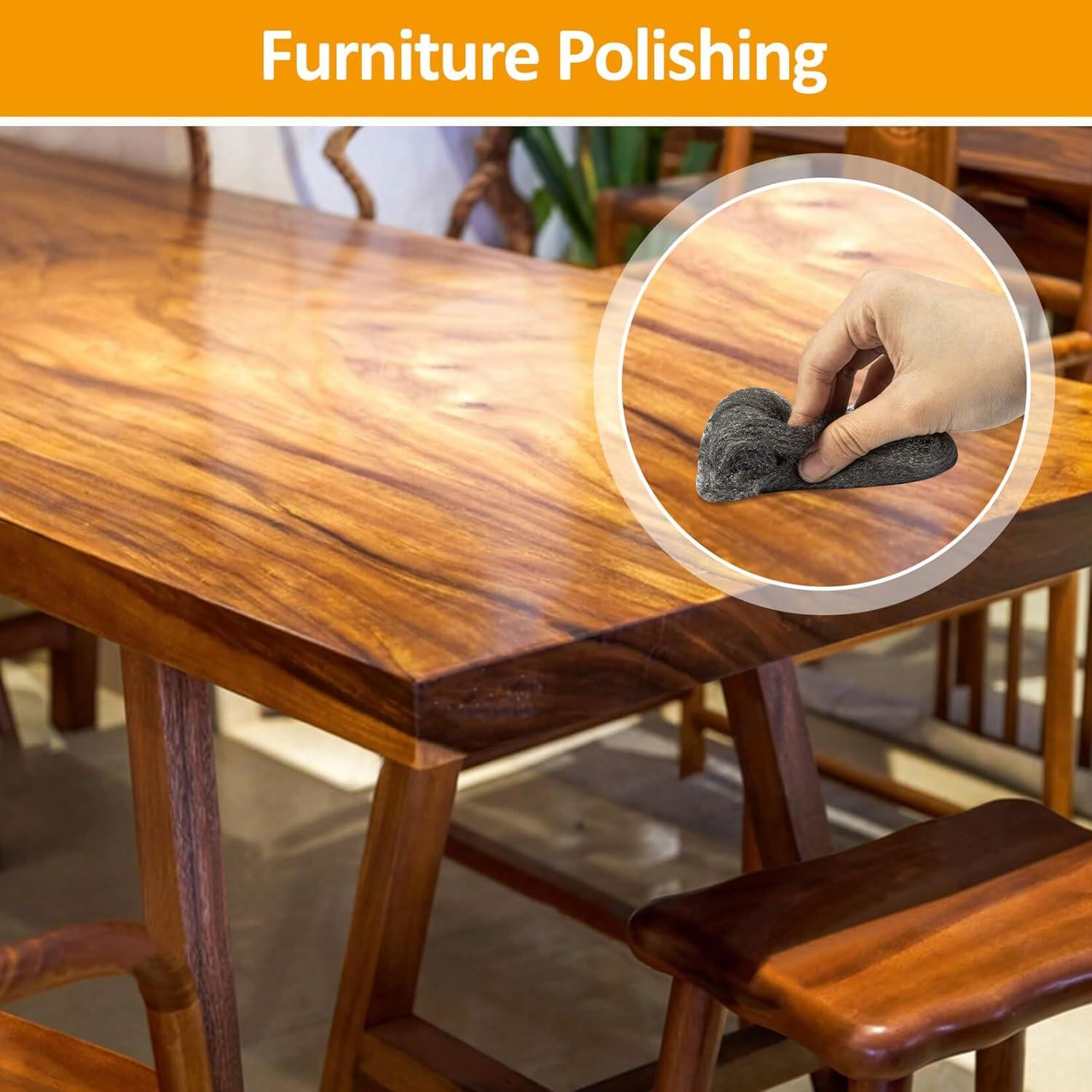 Almohadillas de lana de acero 0000 MAQIHAN 15 piezas 6.5 cm