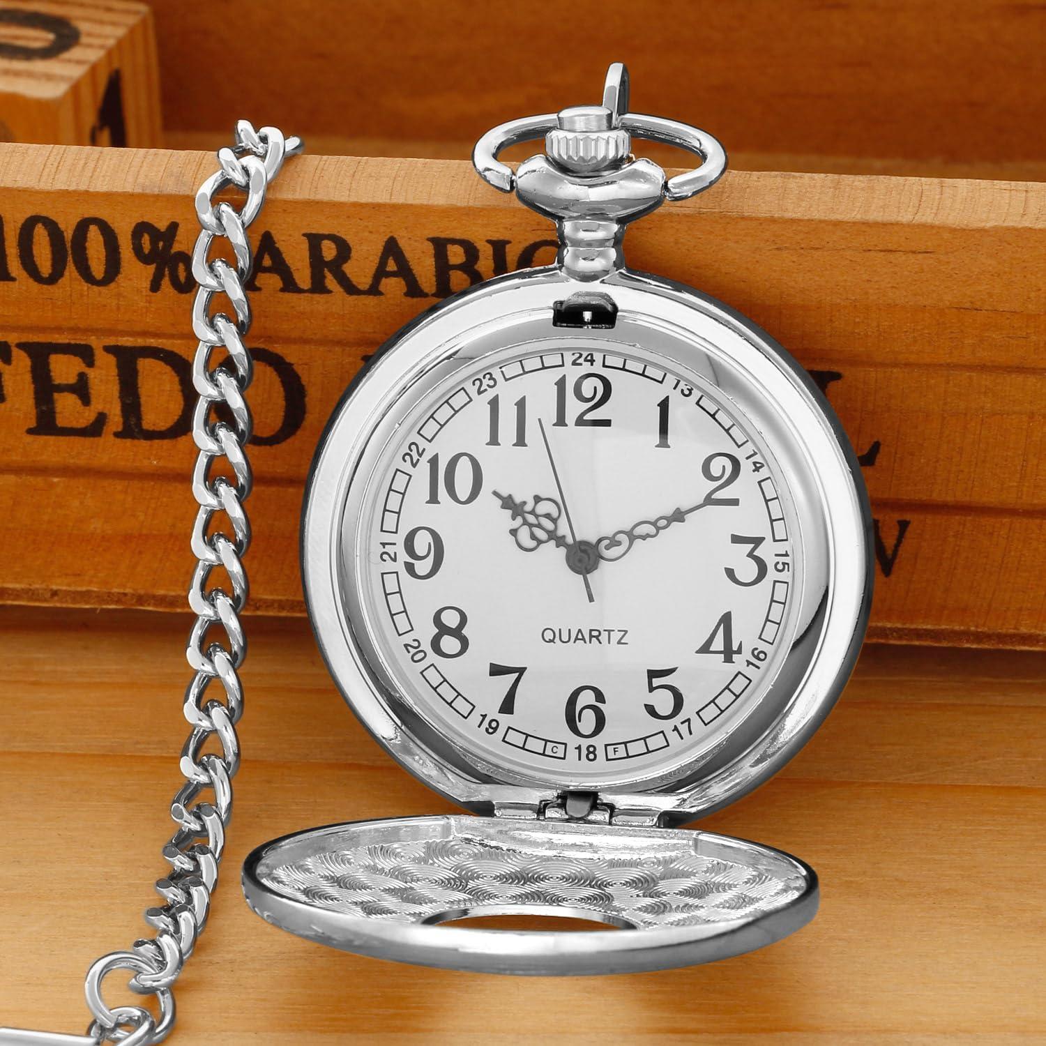 Reloj de bolsillo SwitchMe plateado con esfera árabe