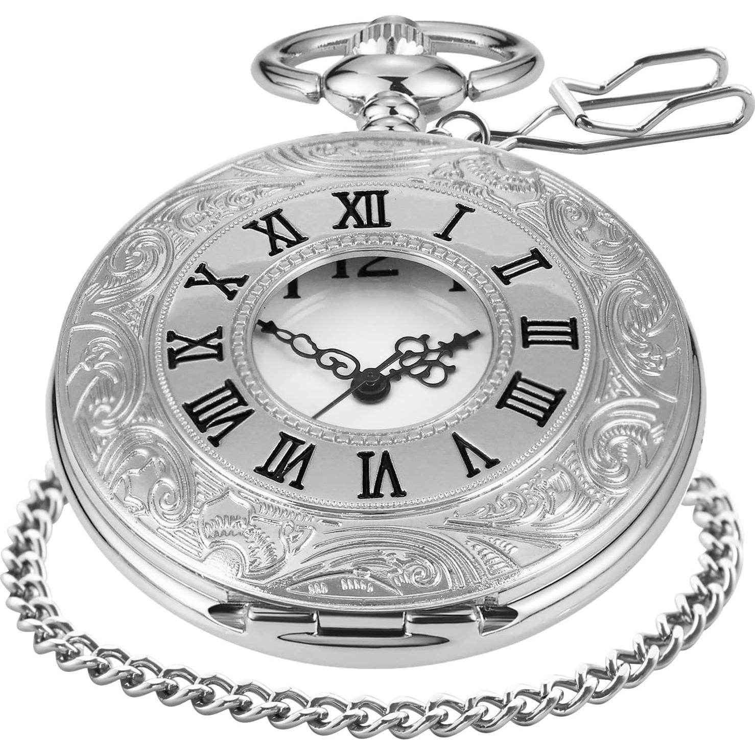 Reloj de bolsillo SwitchMe plateado con esfera árabe