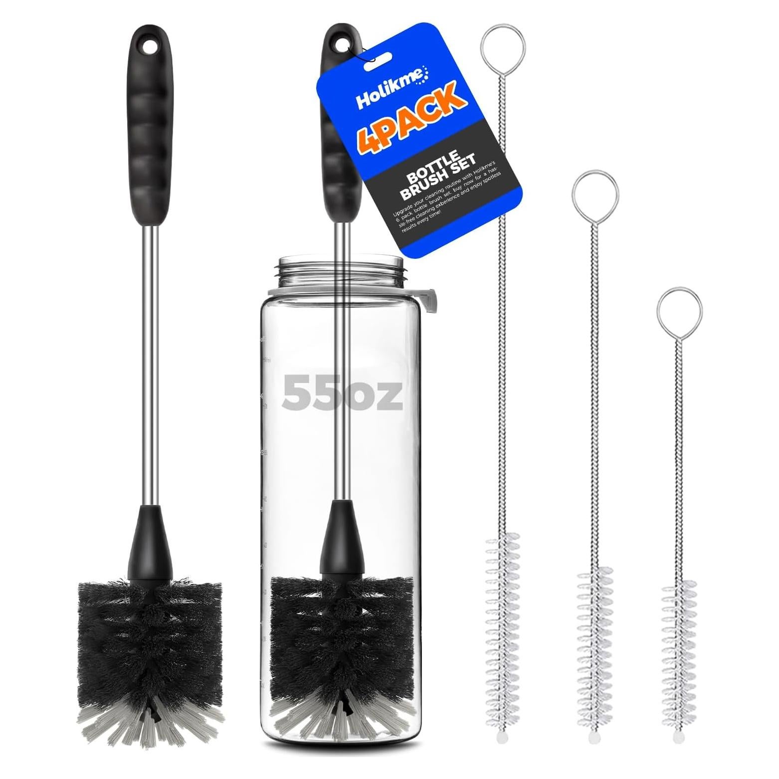 Juego de cepillos limpiadores Holikme para botellas y popotes