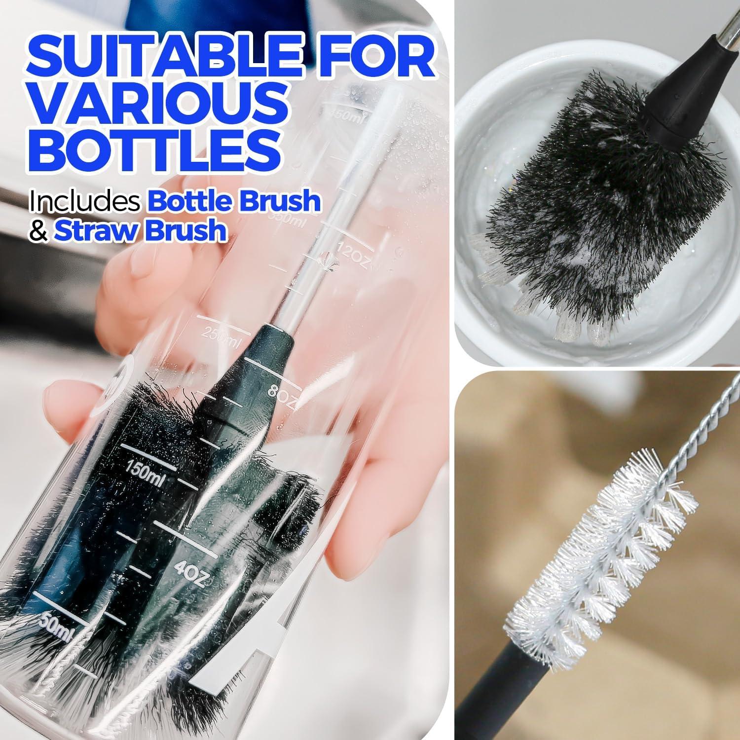 Juego de cepillos limpiadores Holikme para botellas y popotes