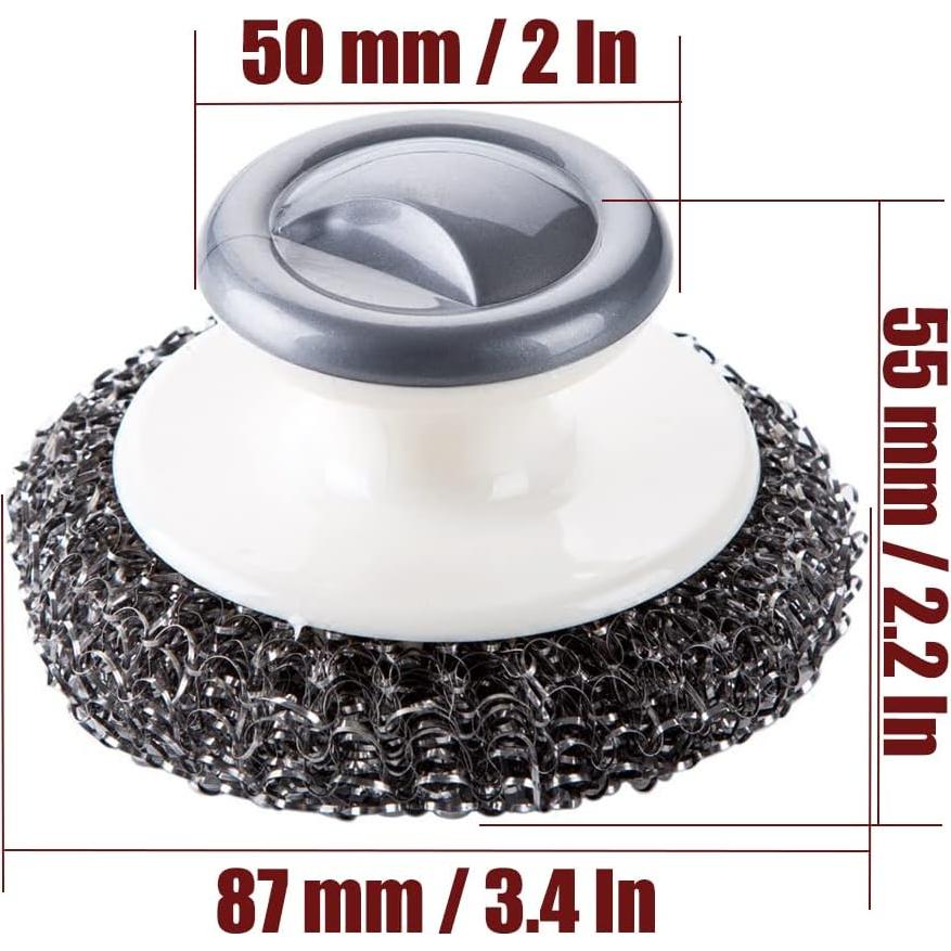 Estropajo de Acero Inoxidable con Mango QPINGH - 2 Pcs