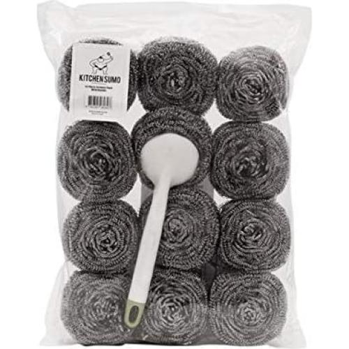Juego de estropajos de acero inoxidable Kitchen Sumo 12 unidades