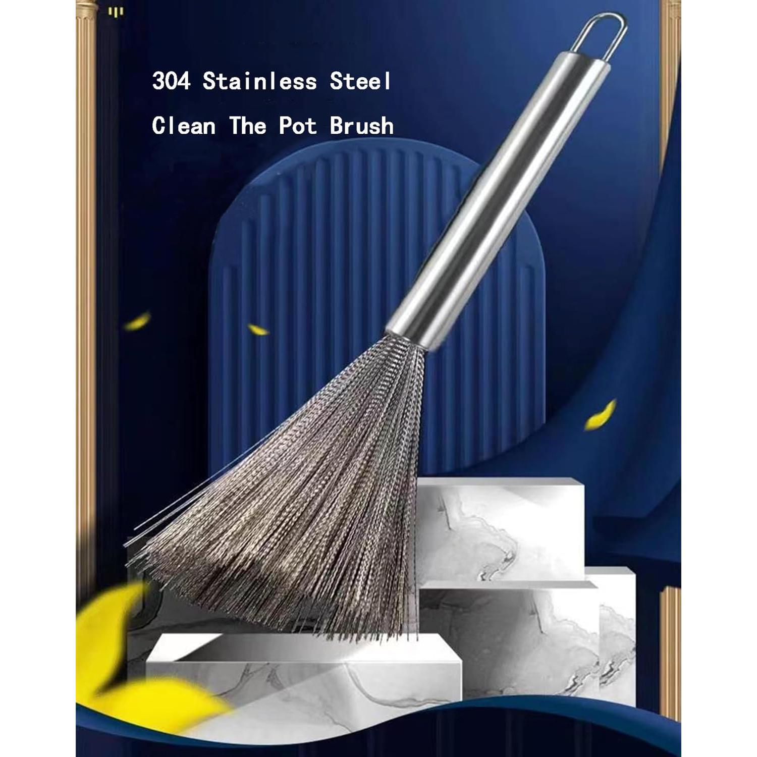 2 Cepillos de Limpieza Wjwumha Acero Inoxidable 21,6 cm