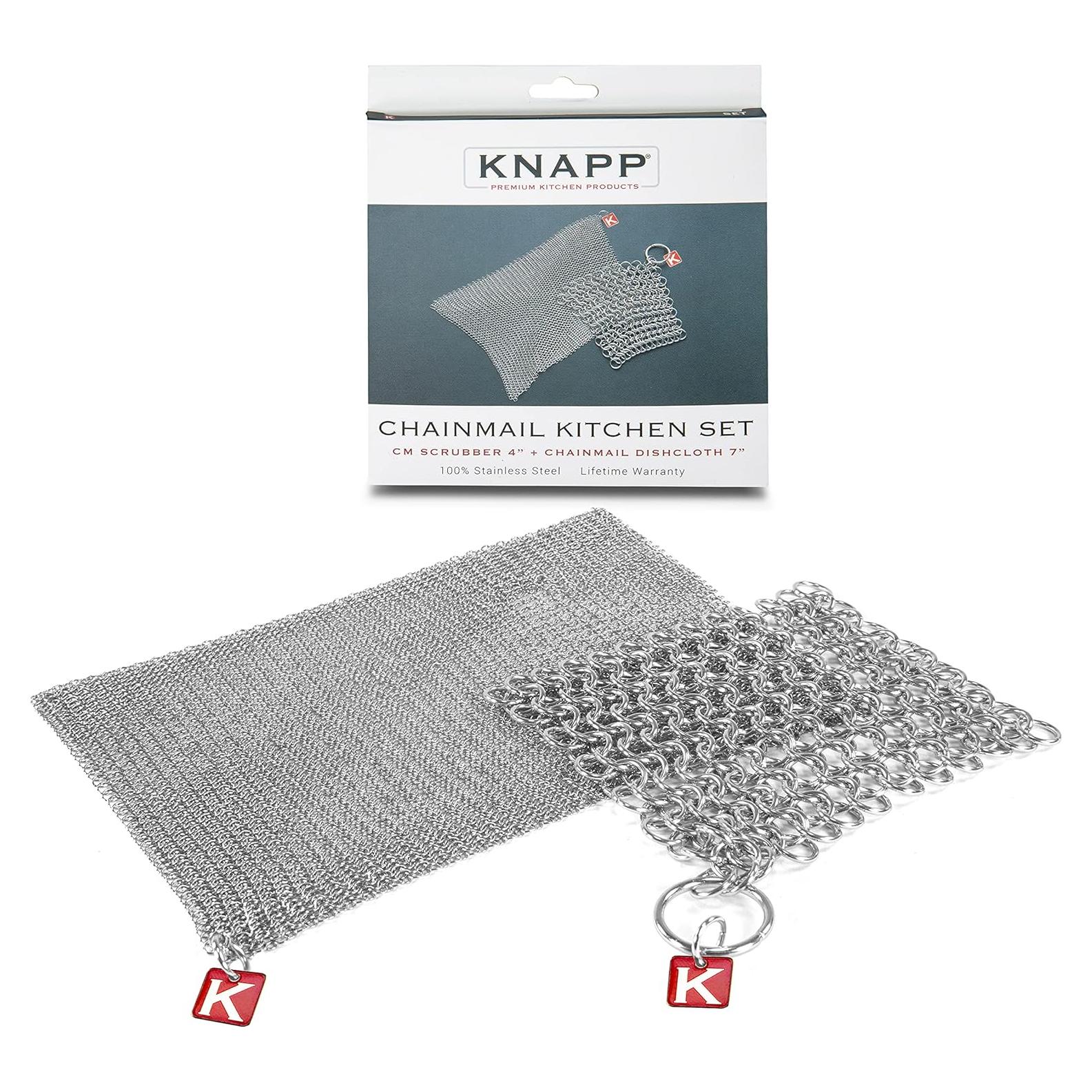 Juego de Estropajos de Cadena de Acero Inoxidable Knapp 4" y 7"
