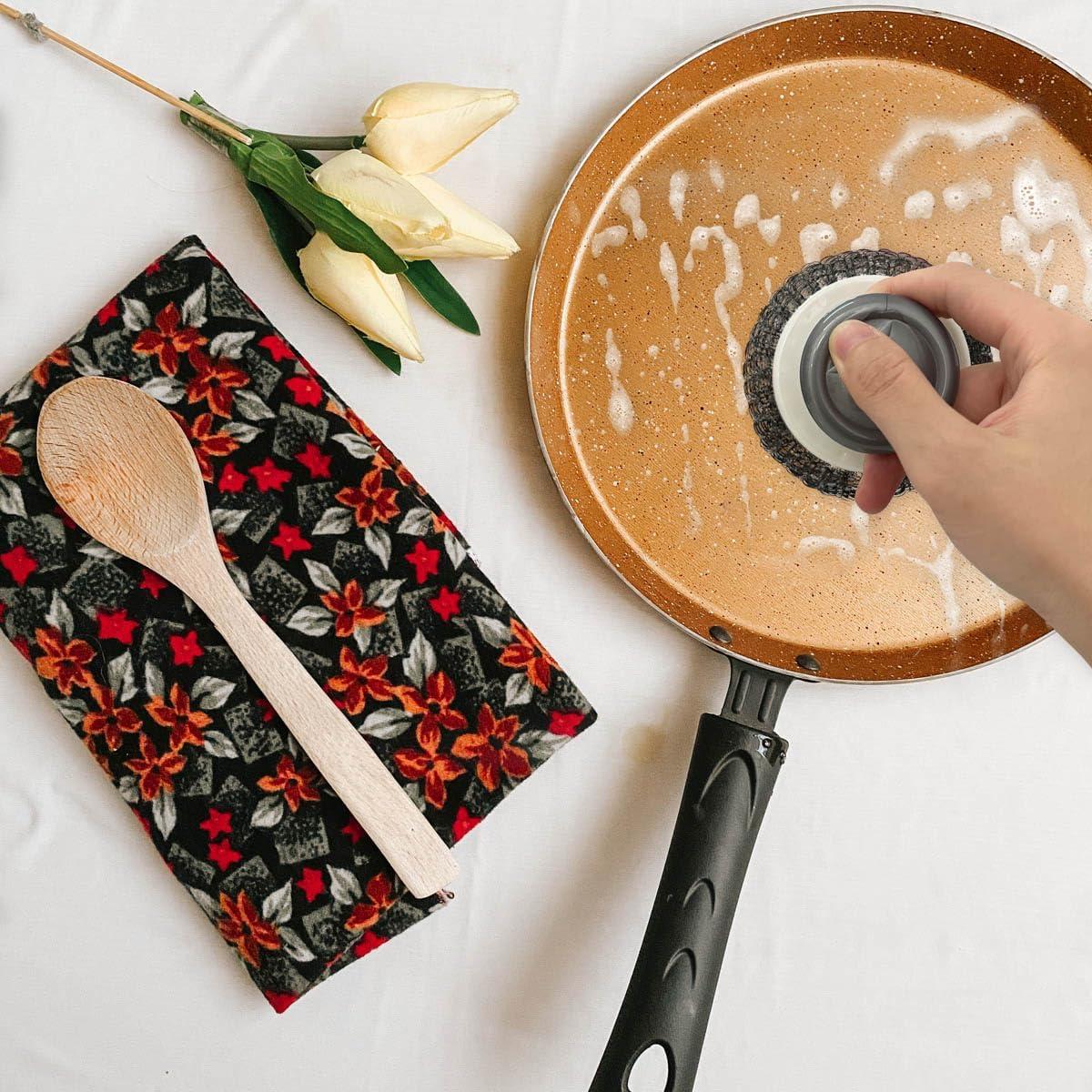 Estropajo de Acero Inoxidable KVZVK con Mango 2 Pcs