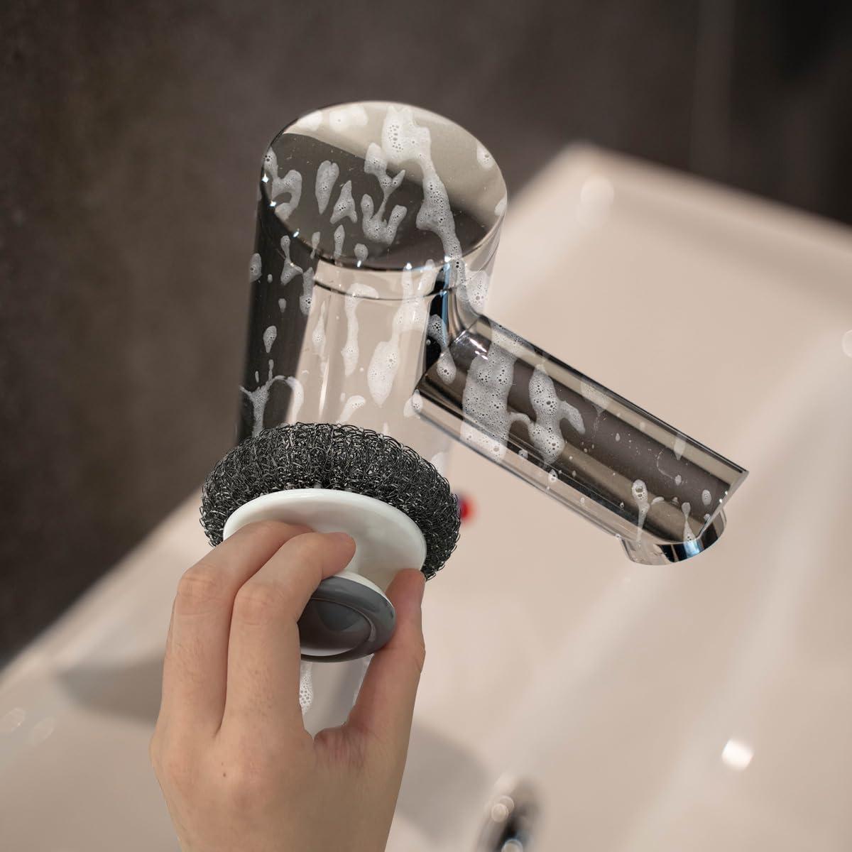 Estropajo de Acero Inoxidable KVZVK con Mango 2 Pcs