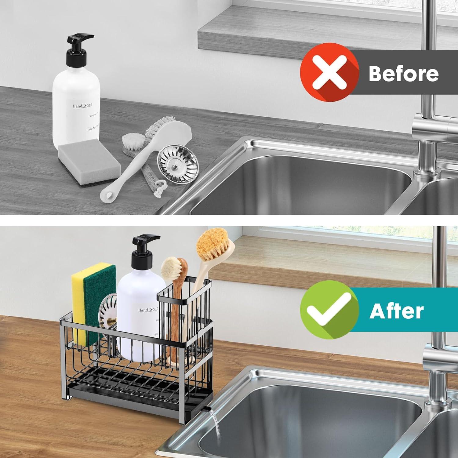 Soporte para Esponjas de Fregadero Sinnsally Acero Inoxidable