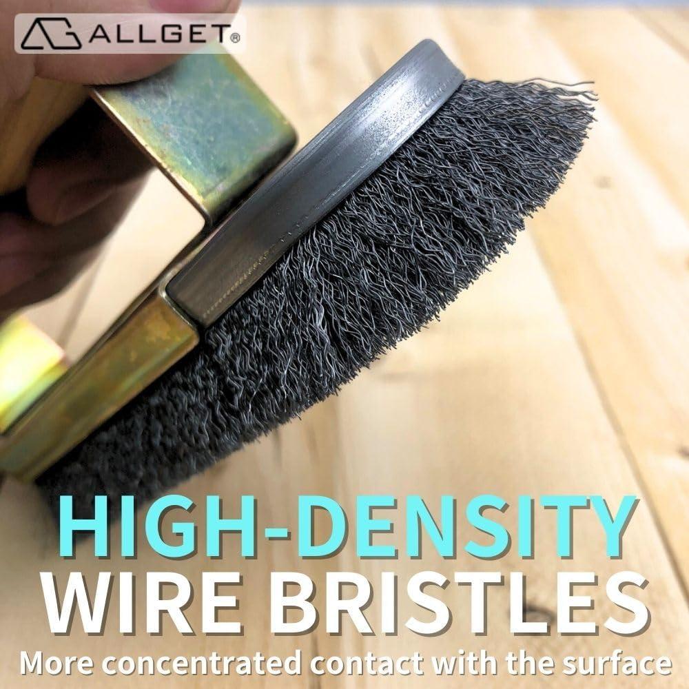 Cepillo de Alambre de Acero ALLGET HD-5X para Limpieza Pesada