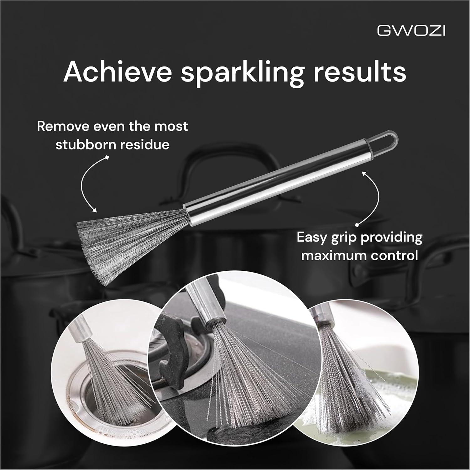 Cepillo de Platos GWOZI Acero Inoxidable con Mango Ergonómico