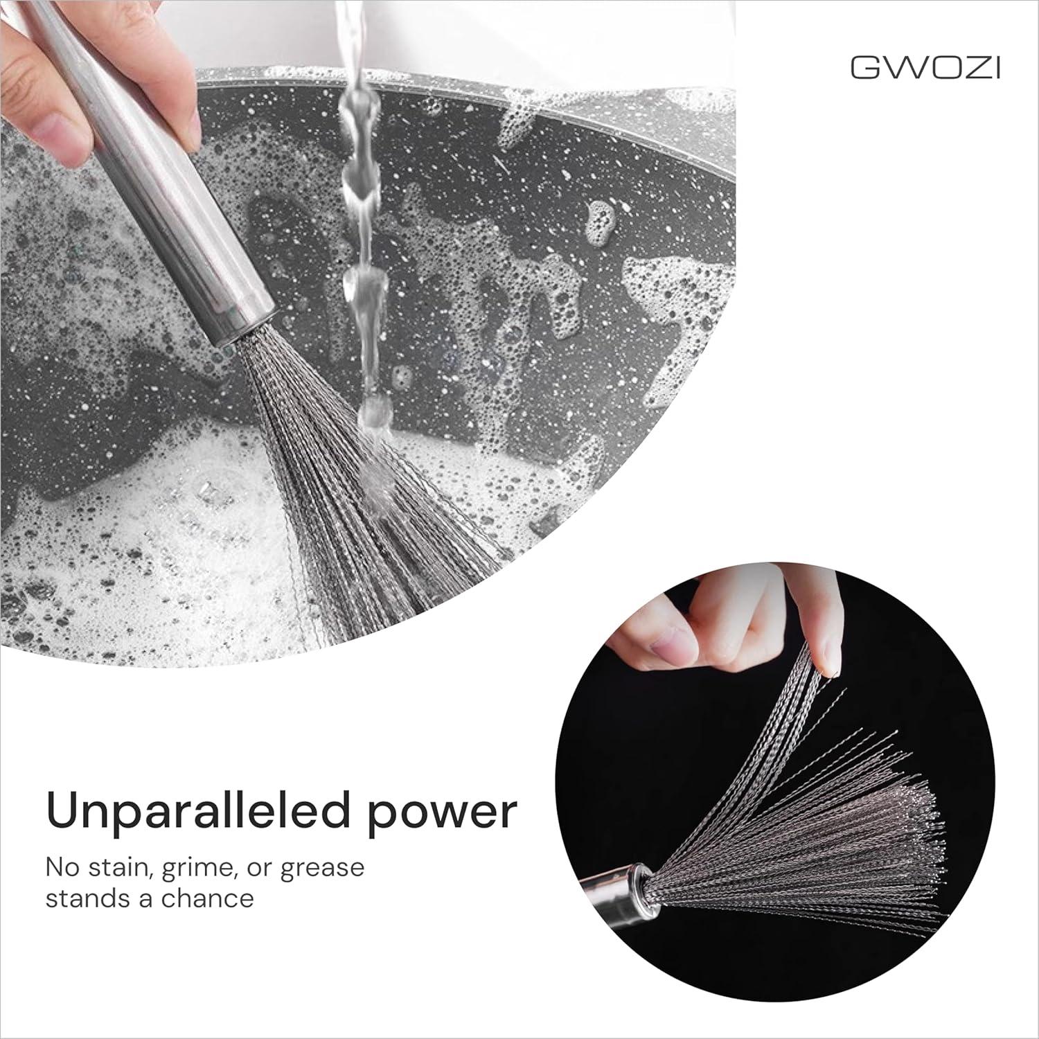 Cepillo de Platos GWOZI Acero Inoxidable con Mango Ergonómico