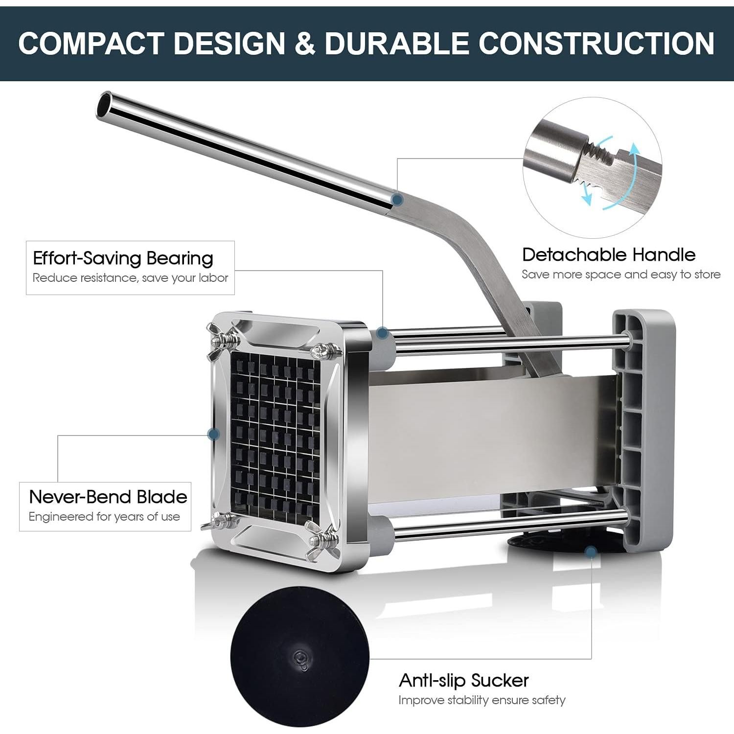 Cortador de Papas Fritas Sopito Acero Inoxidable 1,27 cm