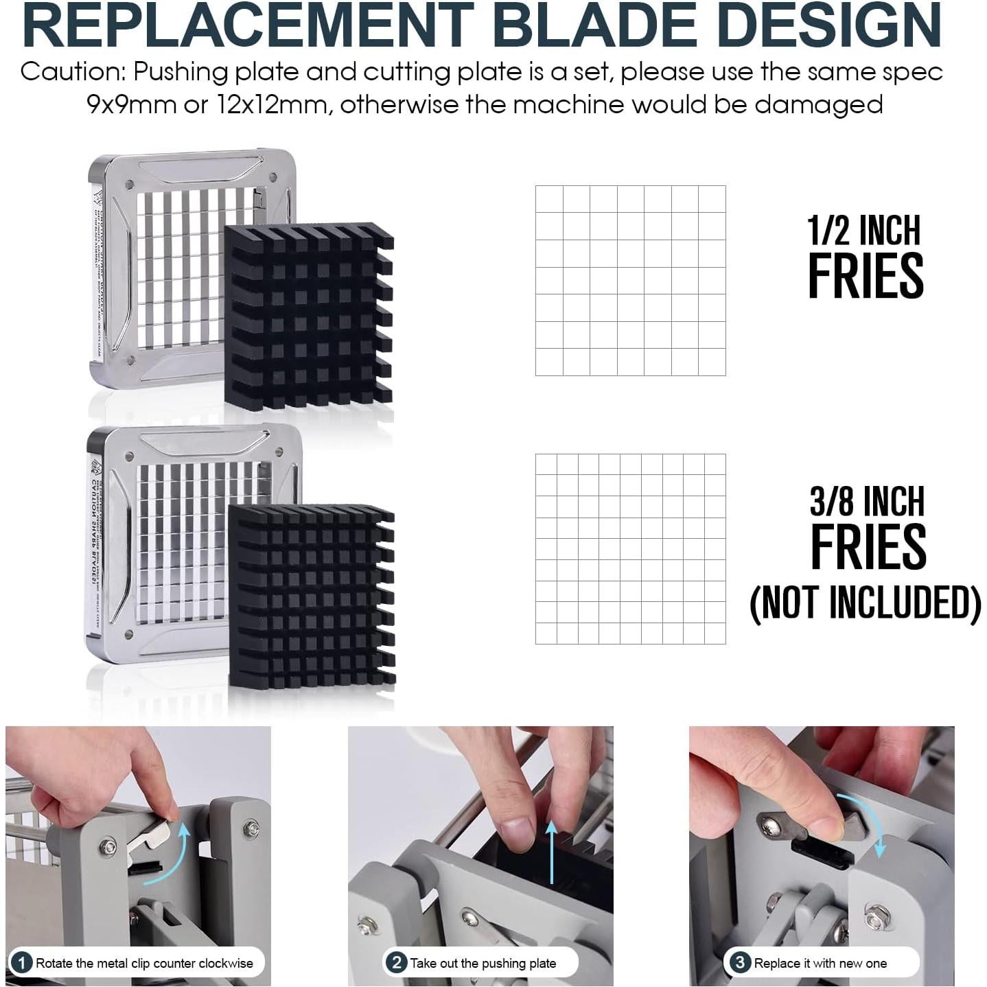 Cortador de Papas Fritas Sopito Acero Inoxidable 1,27 cm