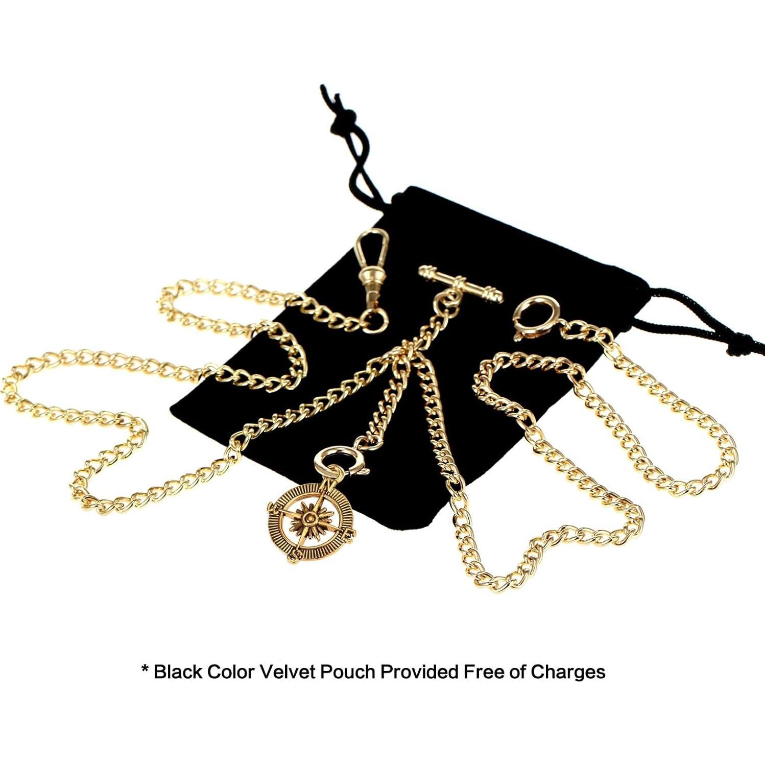 Reloj de bolsillo Albert con cadena bronce y colgante brújula