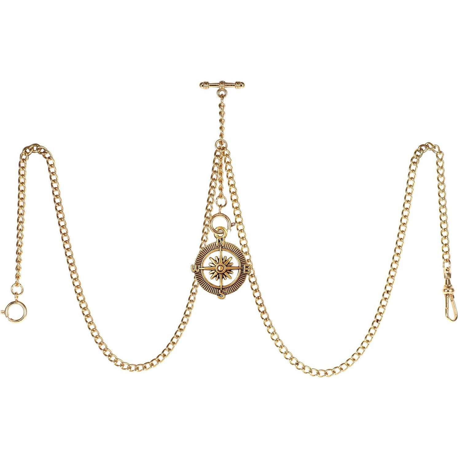 Reloj de bolsillo Albert con cadena bronce y colgante brújula